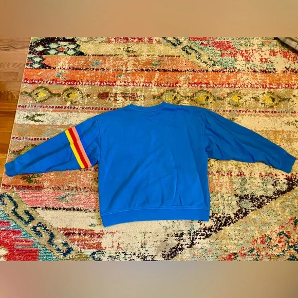 Wrangler Blue Sweatshirt with Rainbow Stripes - Picture 4 of 4